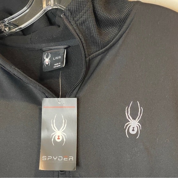 Spyder Mens Pullover 1/4 Zip Charcoal Heather Fleece Large - Picture 5 of 7